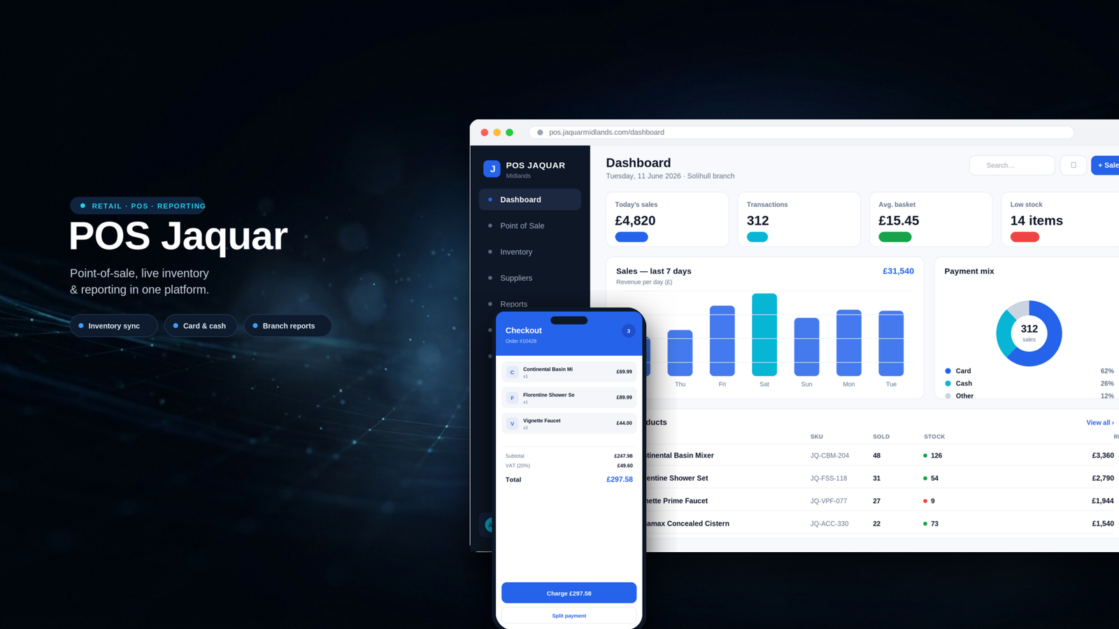 Jaquar Midlands · AI-Powered POS · SaaS Dashboard
